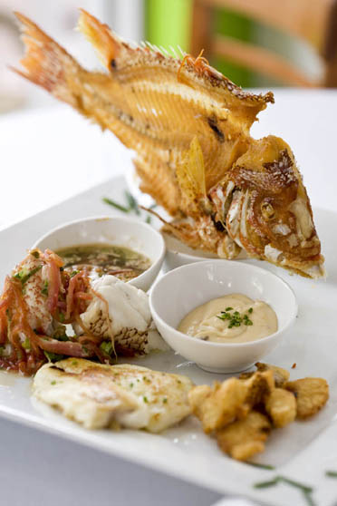 Outside dining alfresco seafood restaurant